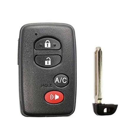 Keyless Factory KeylessFactory: REPLACEMENT 4 BUTTON REMOTE SHELL FOR TOYOTA SMART KEY HYQ14AAB w/AC SKS-TOY-109